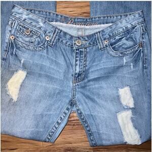 Vintage Rue 21 Premier Denim Wide Leg Flared Denim Jeans Size 11/12 Long